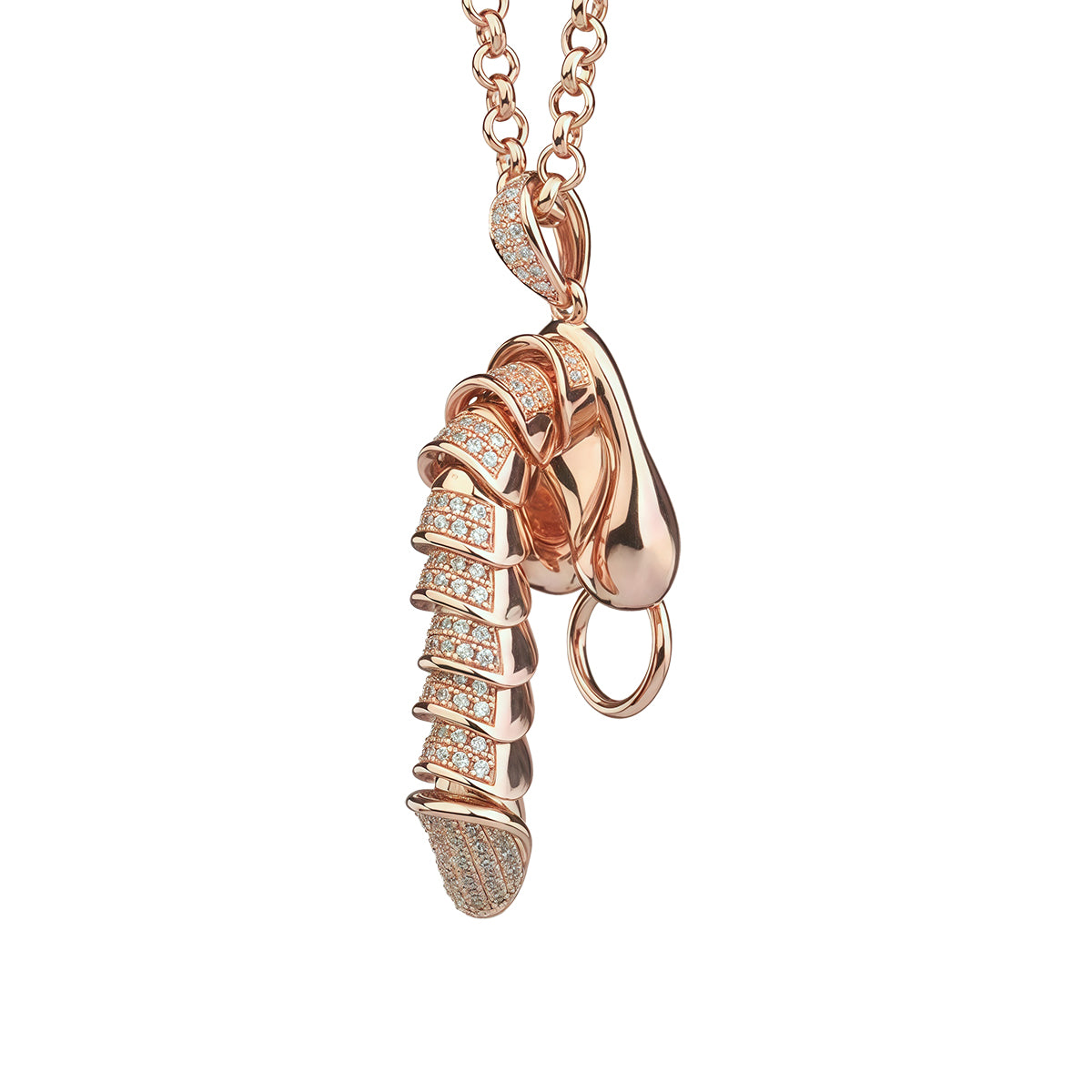 Rose Gold Diamond - Encrusted Unique Pendant Necklace