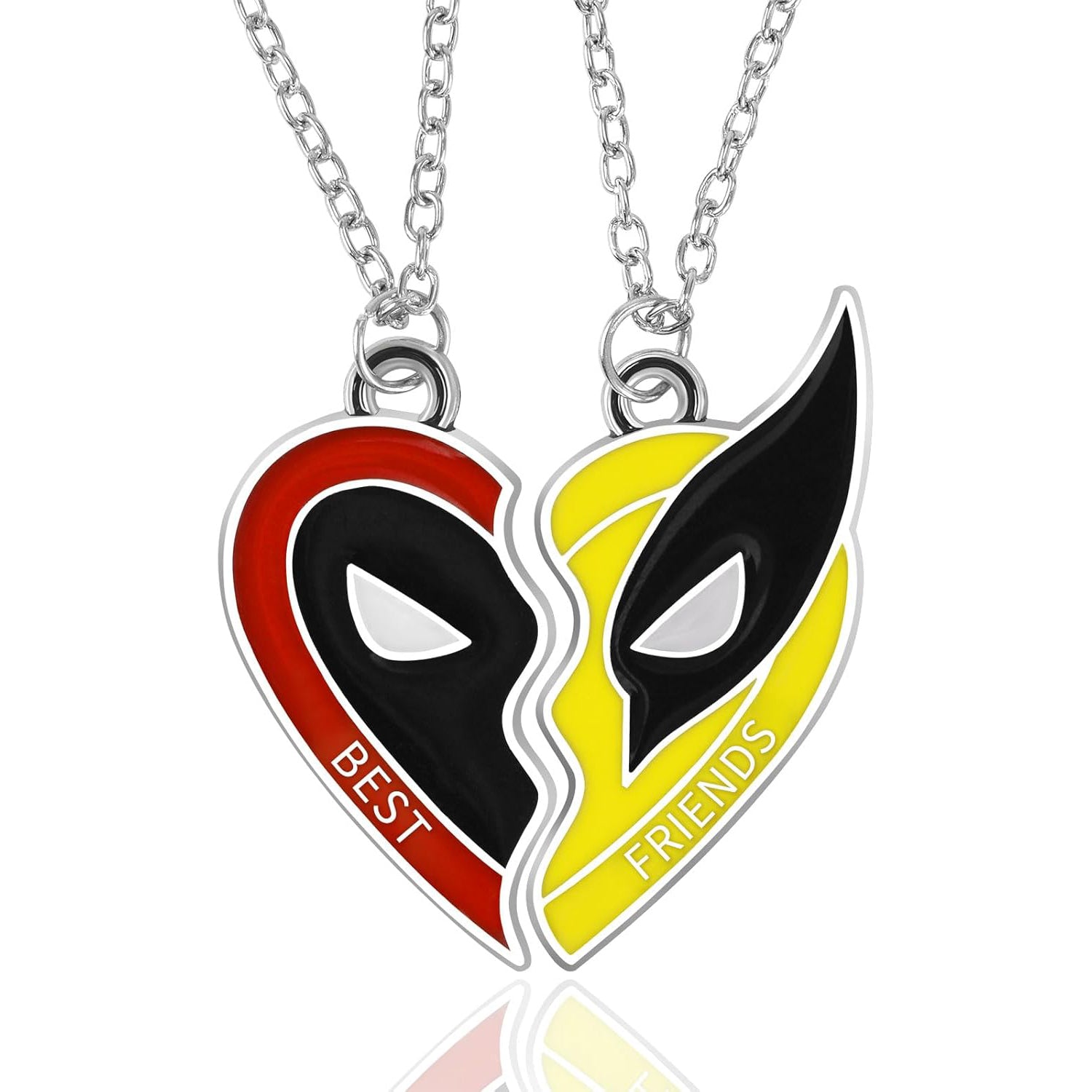 Deadpool/Wolverine Best Friends Jewelry - Split Heart Friendship Necklaces