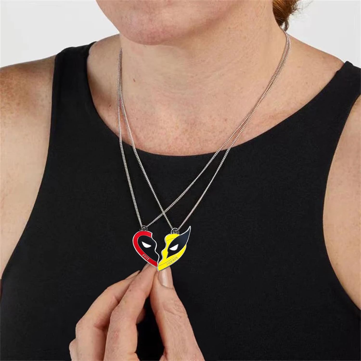 Deadpool/Wolverine Best Friends Jewelry - Split Heart Friendship Necklaces