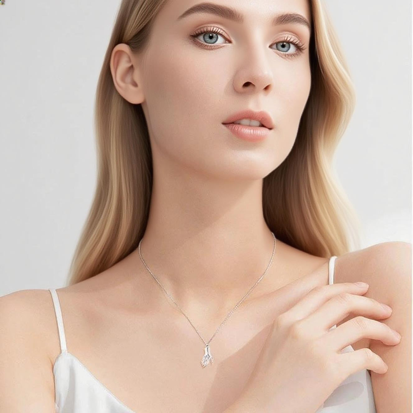 Alloy Couple Necklaces with Hand - Holding Design - Magnetic Attraction