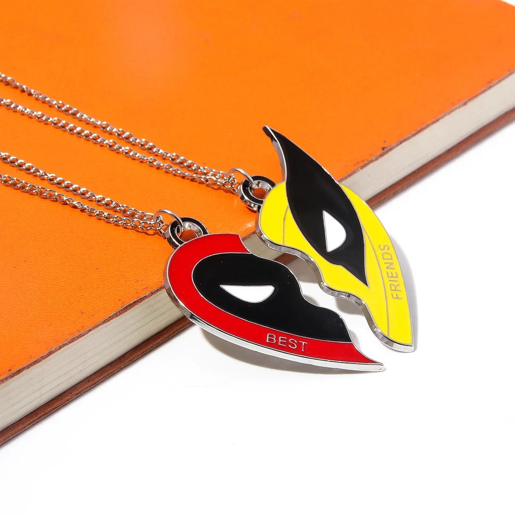 Deadpool/Wolverine Best Friends Jewelry - Split Heart Friendship Necklaces