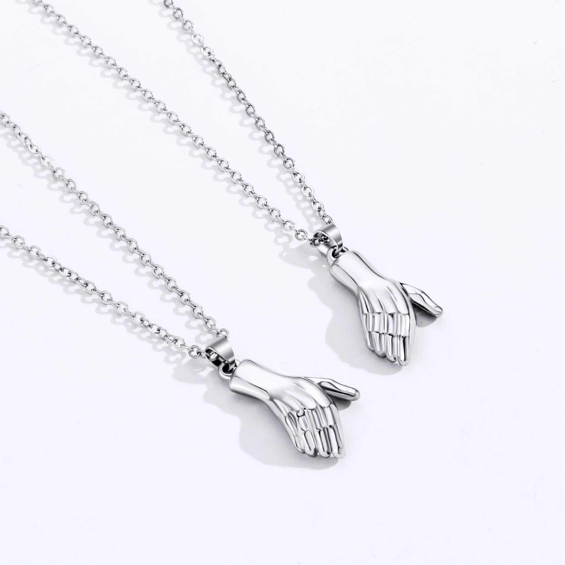 Alloy Couple Necklaces with Hand - Holding Design - Magnetic Attraction