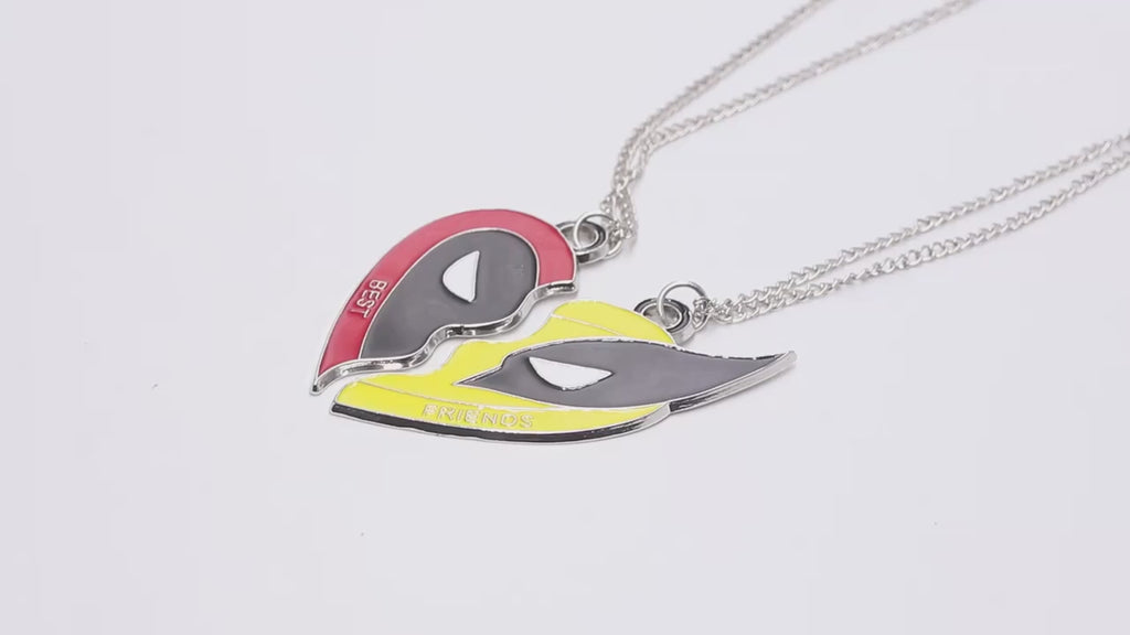 Deadpool/Wolverine Best Friends Jewelry - Split Heart Friendship Necklaces